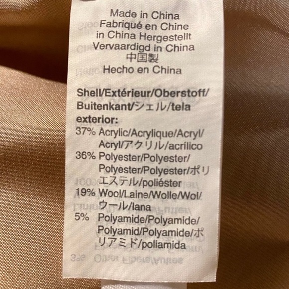 J. Crew Italian Wool Double-breasted Topcoat Cream Houndstooth Midi Coat Size 6 - Picture 12 of 12